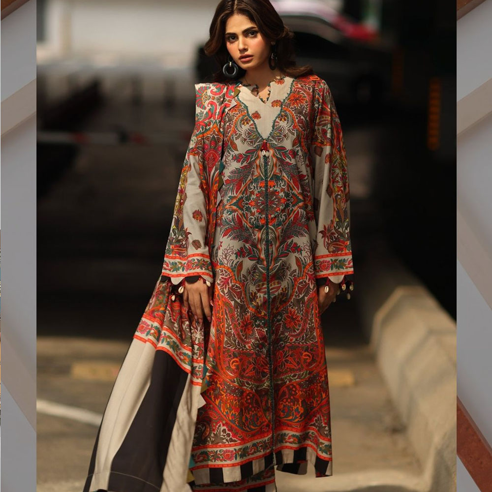 Beige Soft Slub Karandi Suit