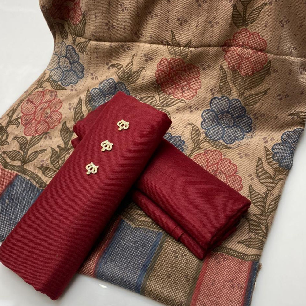 Winter Pashmina 3 Pcs Suit